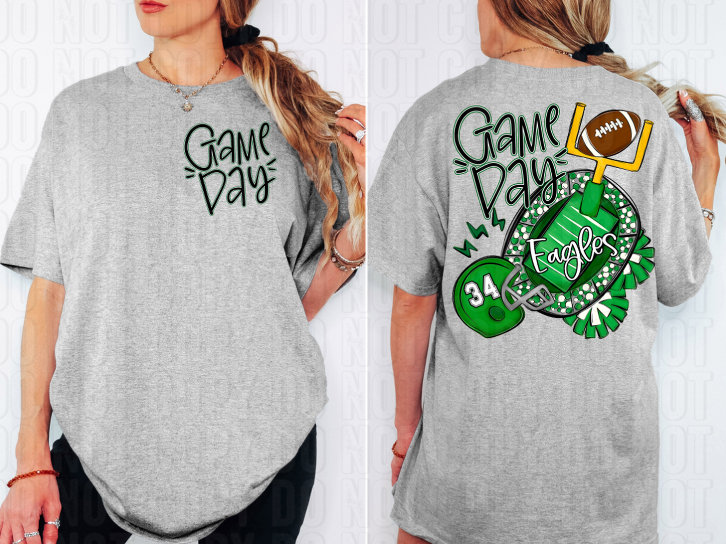 Game Day Stadium+Field Gold Front/Back Custom/Name Personalized DTF Transfer