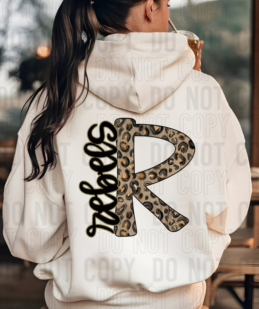 Leopard Letter Team Custom Mascot DTF Transfer