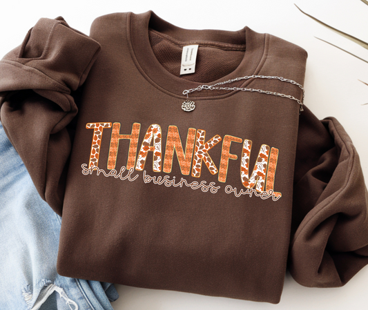 Thankful Small Business Owner DTF Transfer