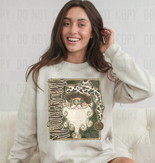 Merry & Bright Santa Camo DTF Transfer