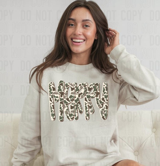 Merry Camo DTF Transfer