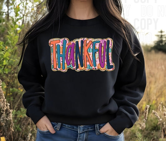 Thankful Applique Faux DTF Transfer
