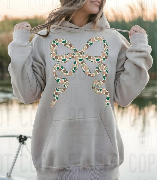 Camo Bow Ribbon DTF Transfer
