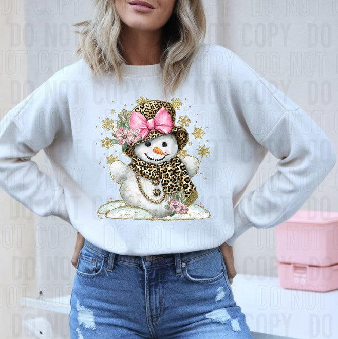 Leopard & Flowers Snow Lady DTF Transfer