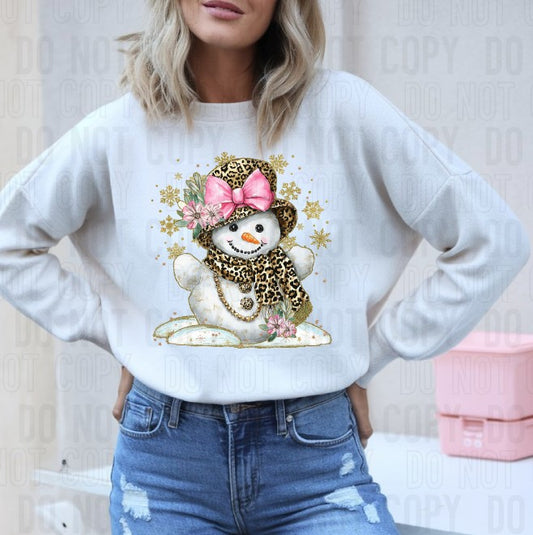 Leopard & Flowers Snow Lady DTF Transfer