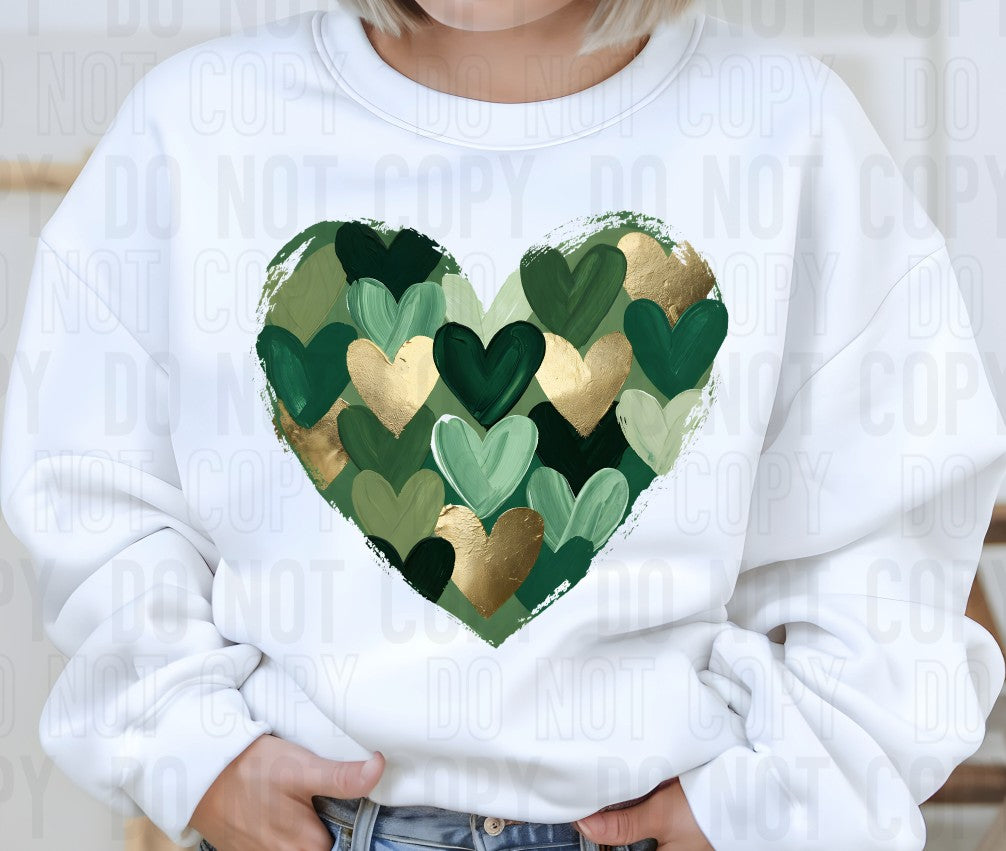 St Patrick's Day Heart DTF Transfer