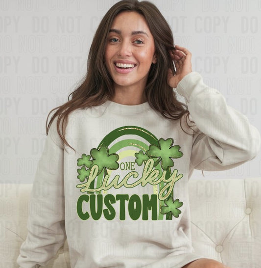 One Lucky Rainbow Custom Name DTF Transfer