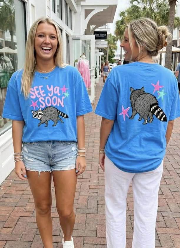 See Ya Soon Racoon DTF Transfer