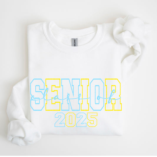 Senior 2025 Columbia Blue Yellow DTF Transfer