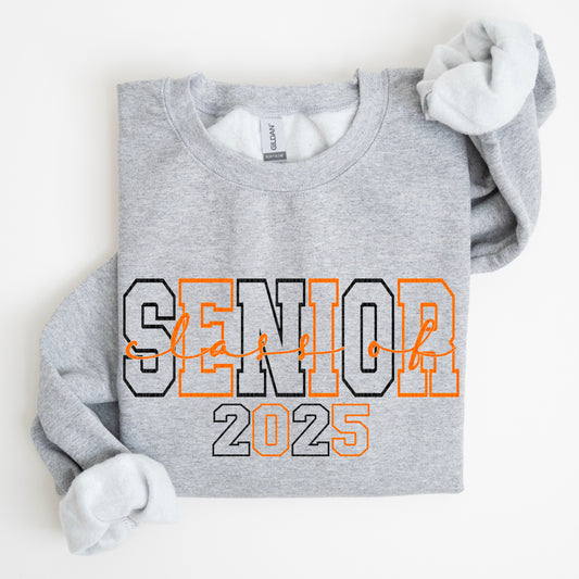 Senior 2025 Black Orange DTF Transfer