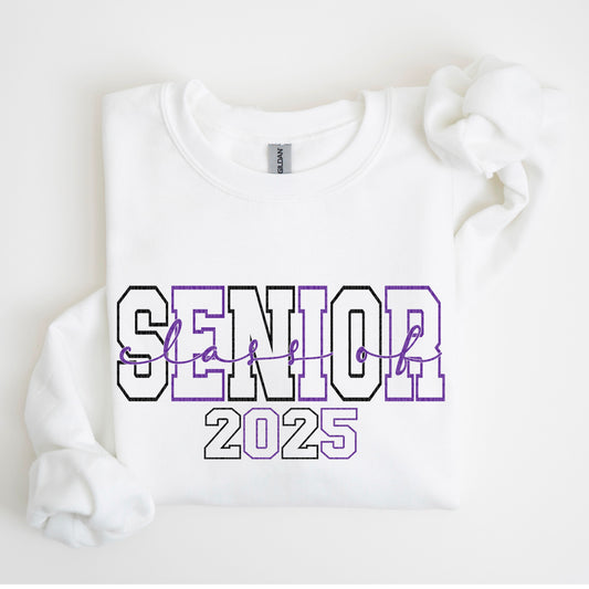 Senior 2025 Black Purple DTF Transfer