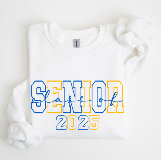 Senior 2025 Blue Yellow Gold DTF Transfer