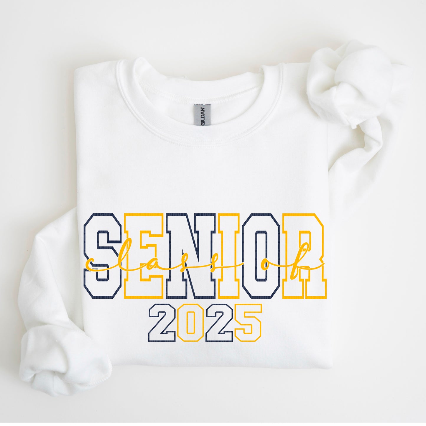 Senior 2025 Navy Yellow Gold DTF Transfer