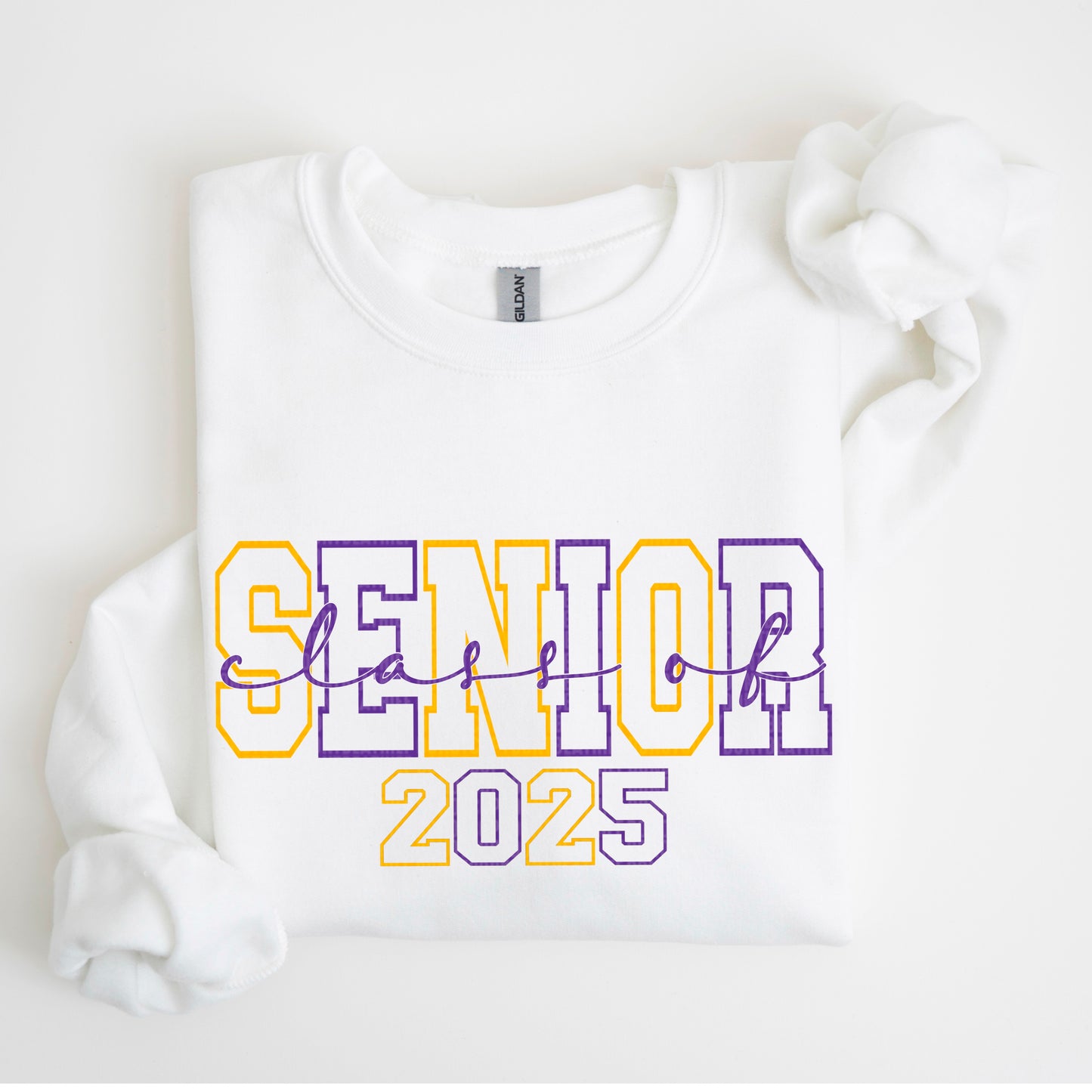 Senior 2025 Purple Yellow Gold DTF Transfer