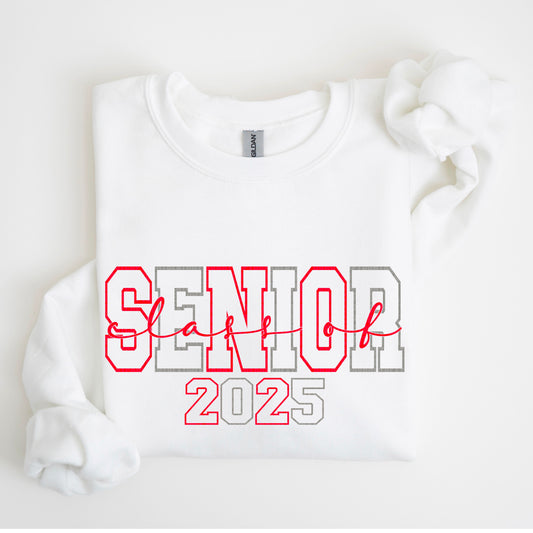 Senior 2025 Red Grey DTF Transfer