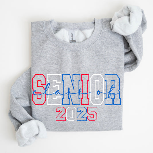 Senior 2025 Red White Blue DTF Transfer