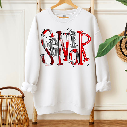 Senior Black Gray Red DTF Transfer