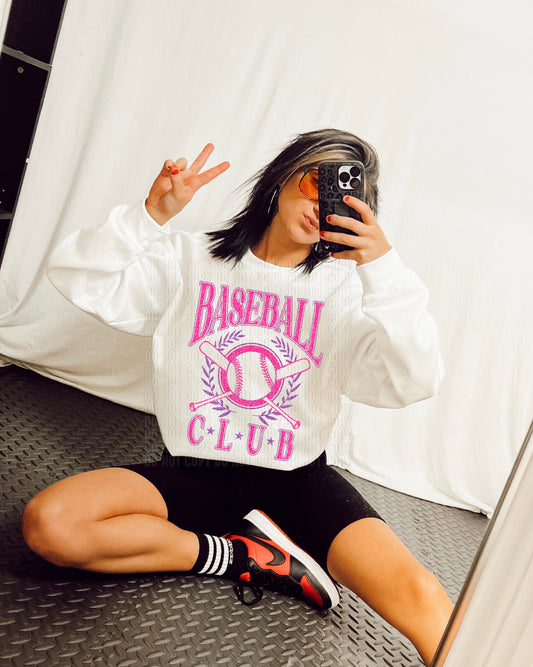 Baseball Club Sequined DTF Transfer