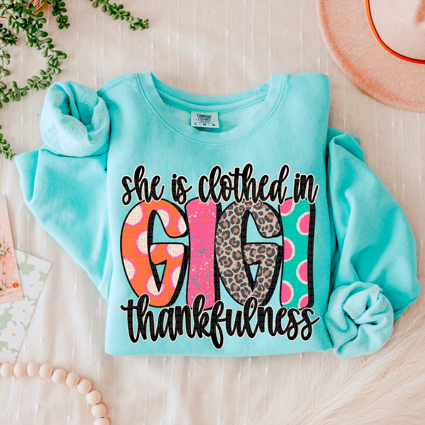 She Is Clothed In Thankfulness Gigi DTF Transfer