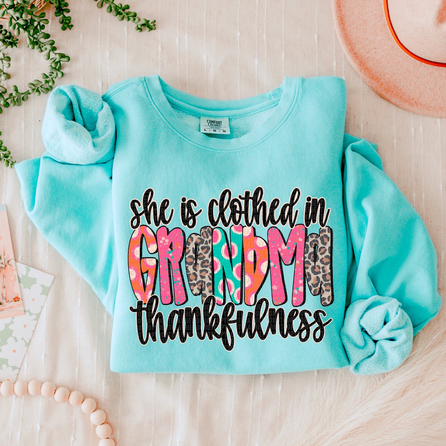 She Is Clothed In Thankfulness Grandma DTF Transfer