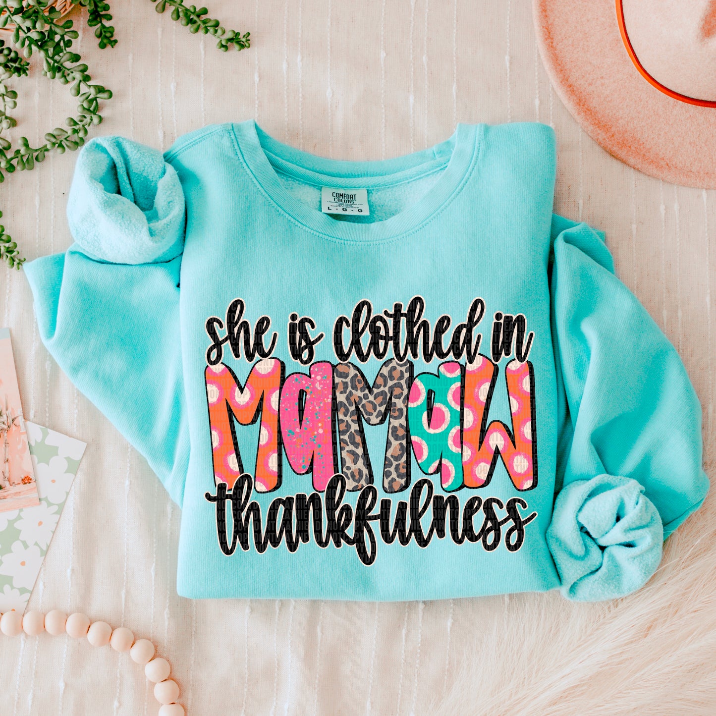 She Is Clothed In Thankfulness Mamaw DTF Transfer