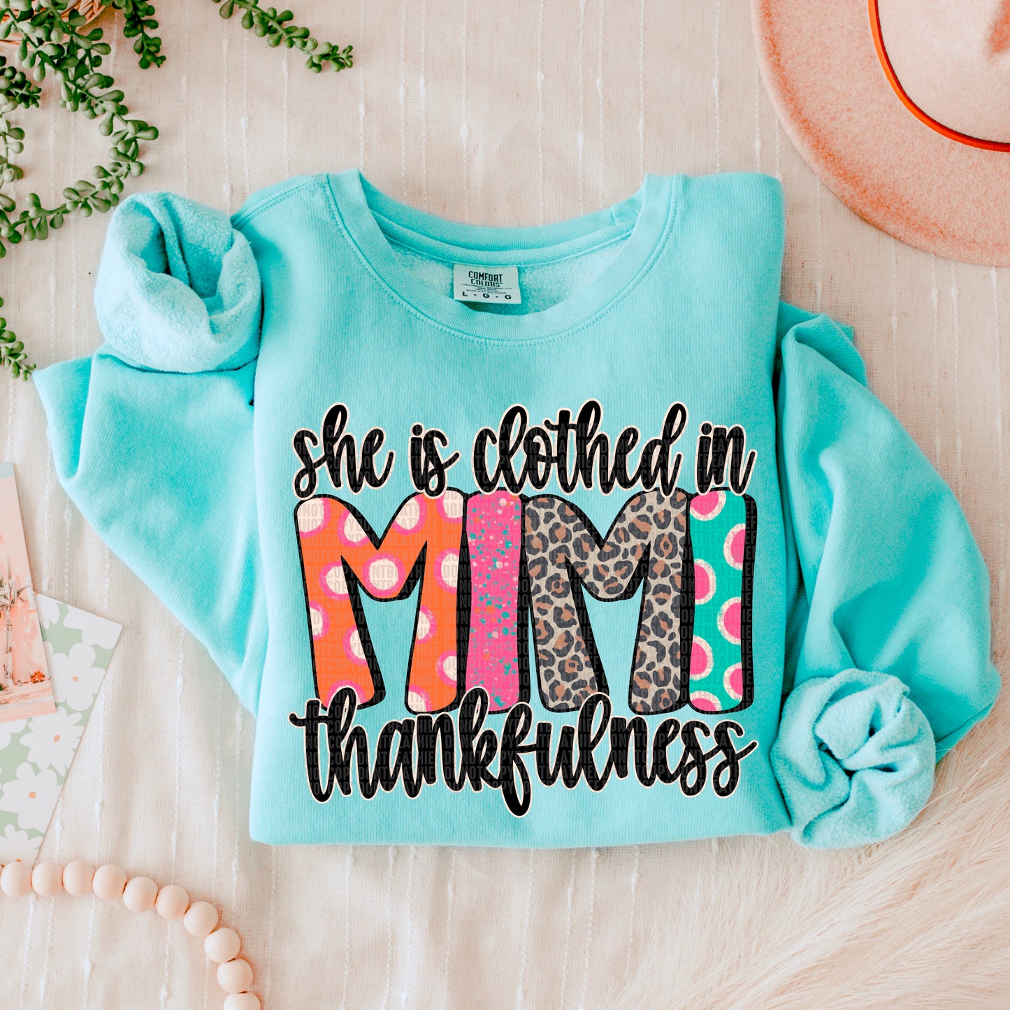 She Is Clothed In Thankfulness Mimi DTF Transfer