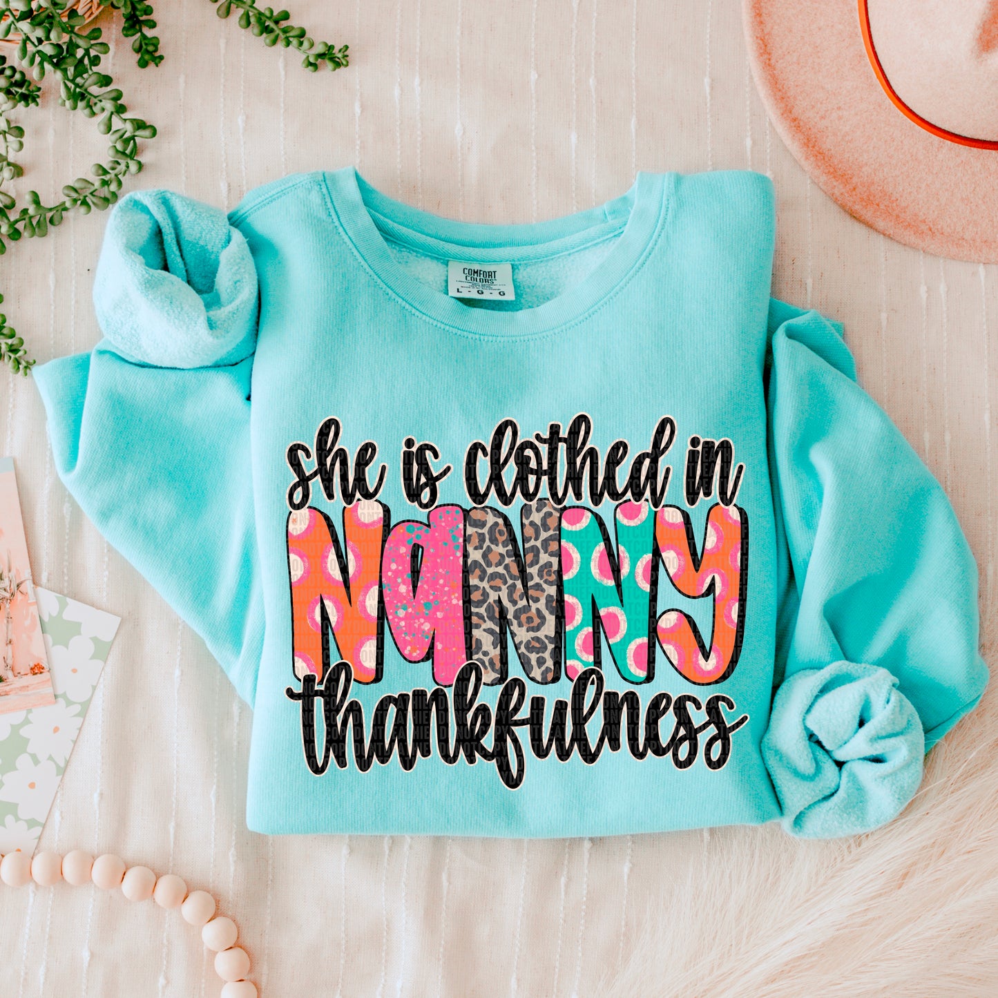 She Is Clothed In Thankfulness Nanny DTF Transfer