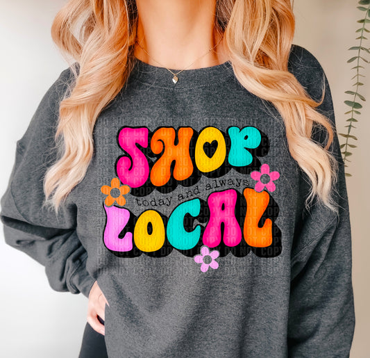 Shop Local Bubble Letters DTF Transfer
