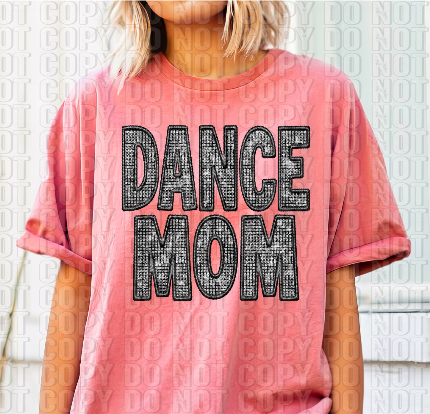 Dance Mom Silver Sequined DTF Transfer