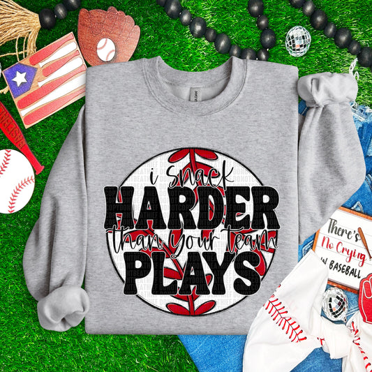 Snack Harder Baseball DTF Transfer