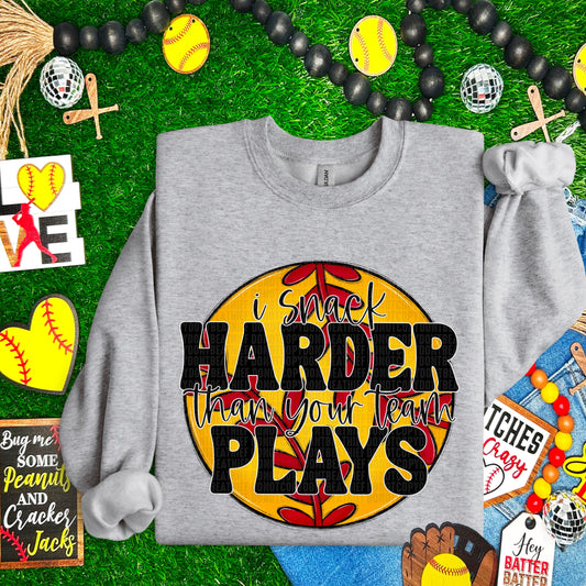 Snack Harder Softball DTF Transfer