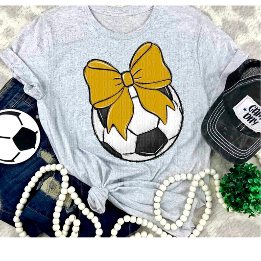 Soccer Gold Bow DTF Transfer