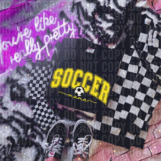 Soccer Mama Yellow DTF Transfer