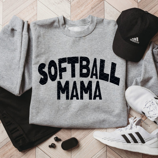 Softball Mama Black Font DTF Transfer
