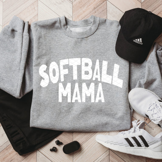 Softball Mama White Font DTF Transfer