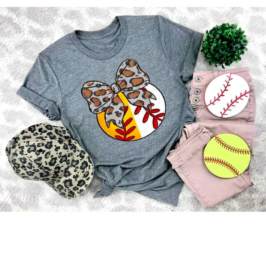Softball/Baseball Cheetah Bow DTF Transfer