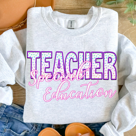 Special Ed Teacher Faux DTF Transfer