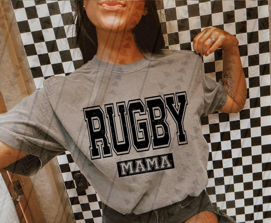 Rugby Mama Varsity Grunge DTF Transfer