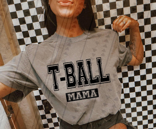 T-Ball Mama Varsity Grunge DTF Transfer