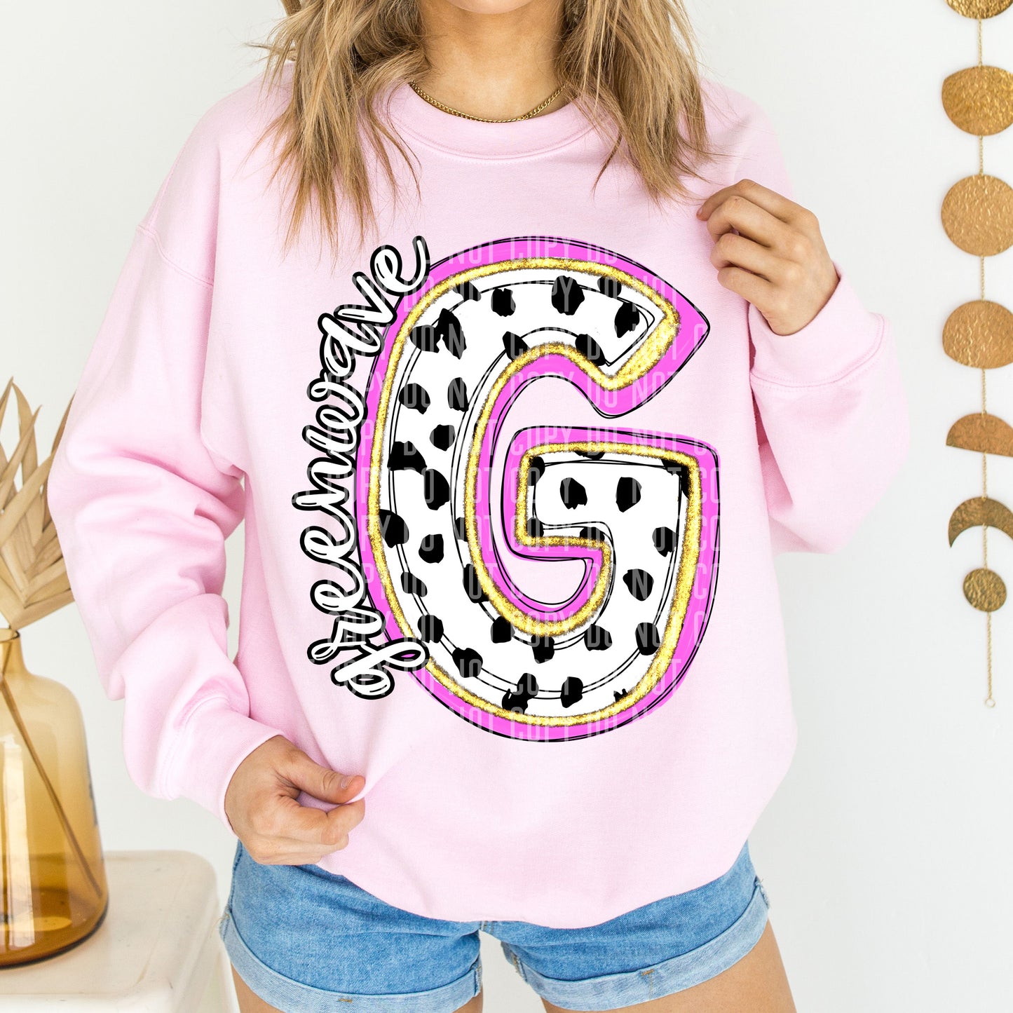 Greenwave Spotty Dotty Pink Mascot Initial DTF Transfer