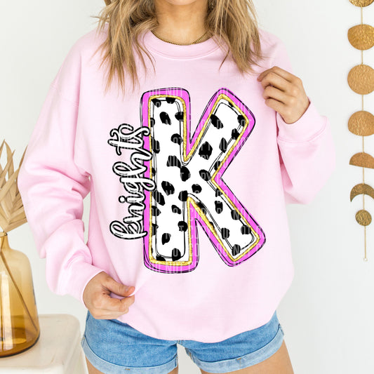 Knights Spotty Dotty Pink Mascot Initial DTF Transfer