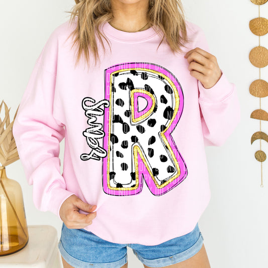 Rams Spotty Dotty Pink Mascot Initial DTF Transfer