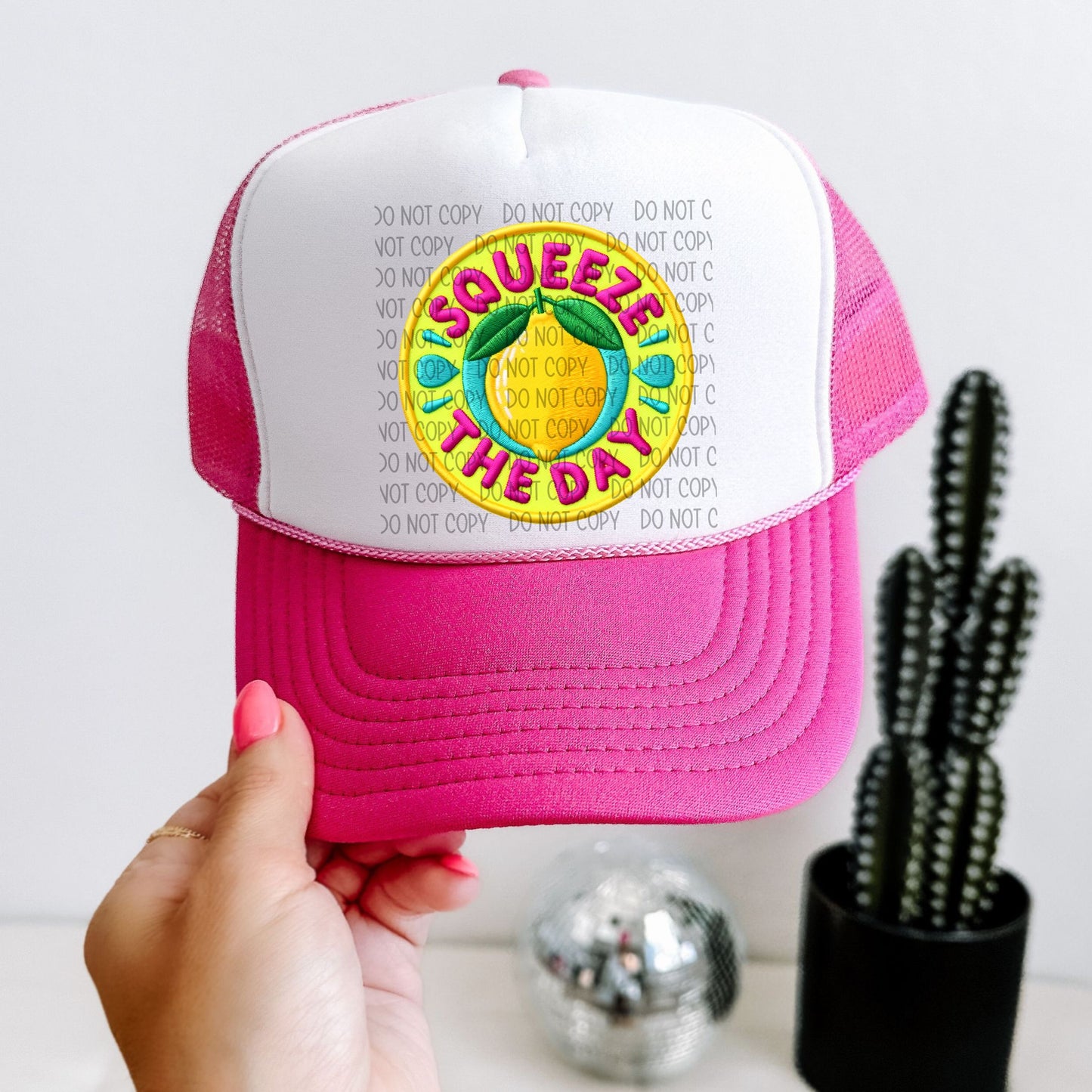 Squeeze The Day Hat Patch DTF Transfer