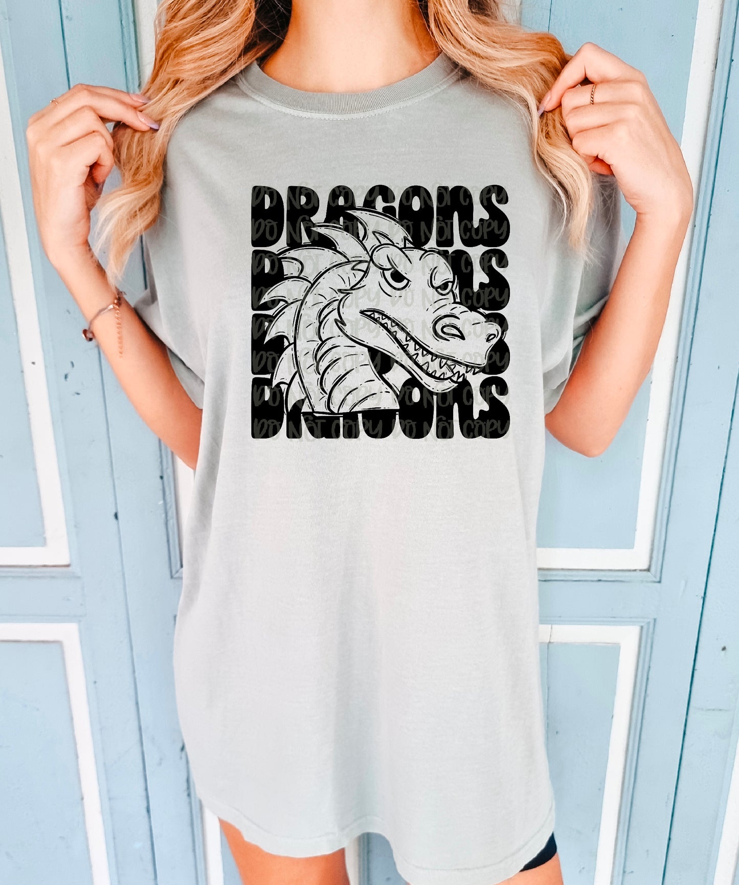 Stacked Dragons Mascot DTF Transfer