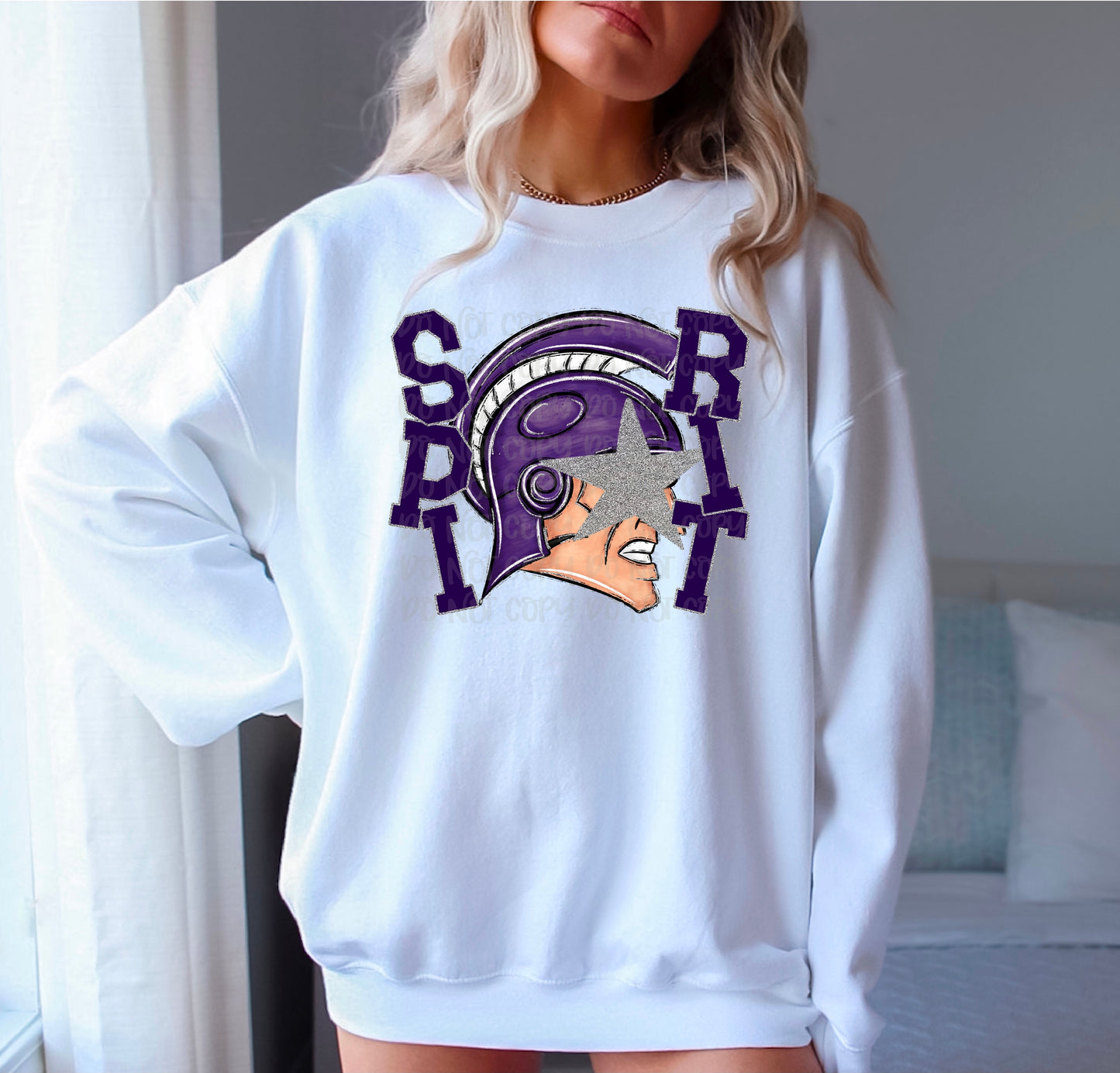 Starry Eyed Knight Spirit Purple & Silver DTF Transfer