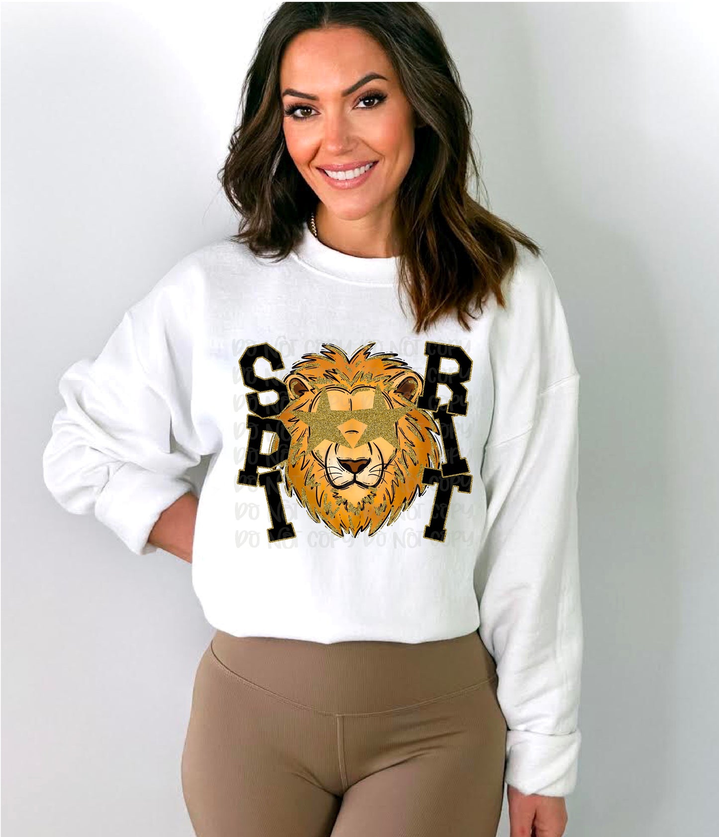 Starry Eyed Lion Spirit Black & Gold DTF Transfer