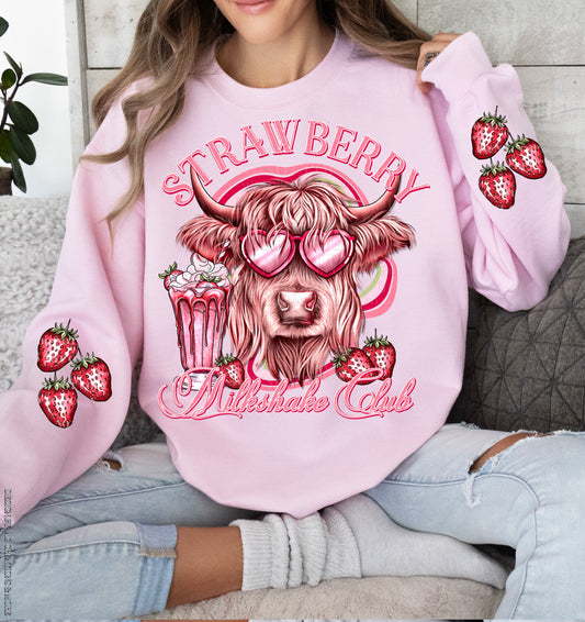 Strawberry Milkshake Club DTF Transfer