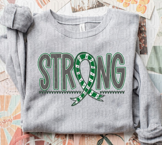 Strong Awareness Ribbon Kelly Green DTF Transfer