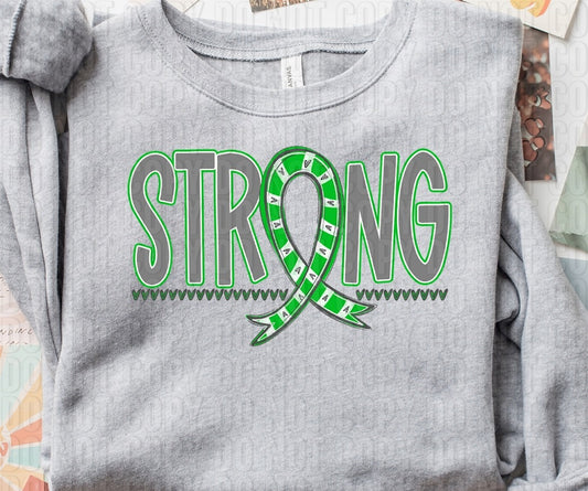 Strong Awareness Ribbon Lime Green DTF Transfer