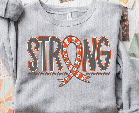 Strong Awareness Ribbon Orange DTF Transfer